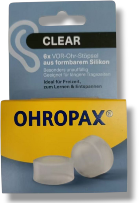 OHROPAX 可塑矽膠耳塞 適合長時間配戴 隱形, 1個, 6個裝