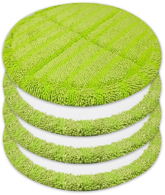 19~20cm 물걸레 청소기 무선 휴스톰 보아르 파워스윙 청소포 원형 두꺼운 극세사 걸레 호환, 4개, 초록색