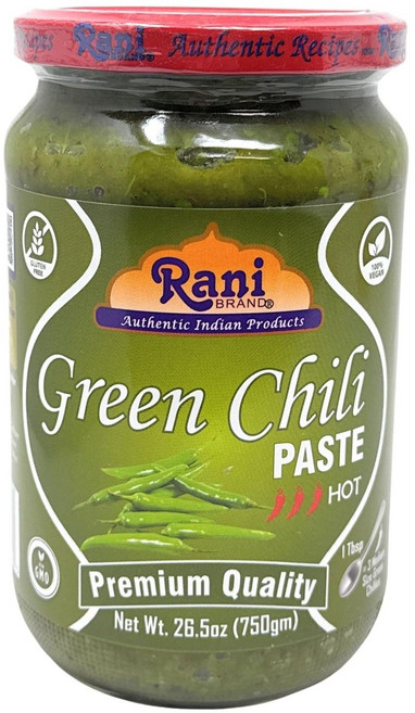 라니 그린 칠리 쿠킹 페이스트 10.58온스 (300그램) Rani Green Chilli Cooking Paste 26.5oz (750g) Bulk Glass Jar ~ Veg, 300g