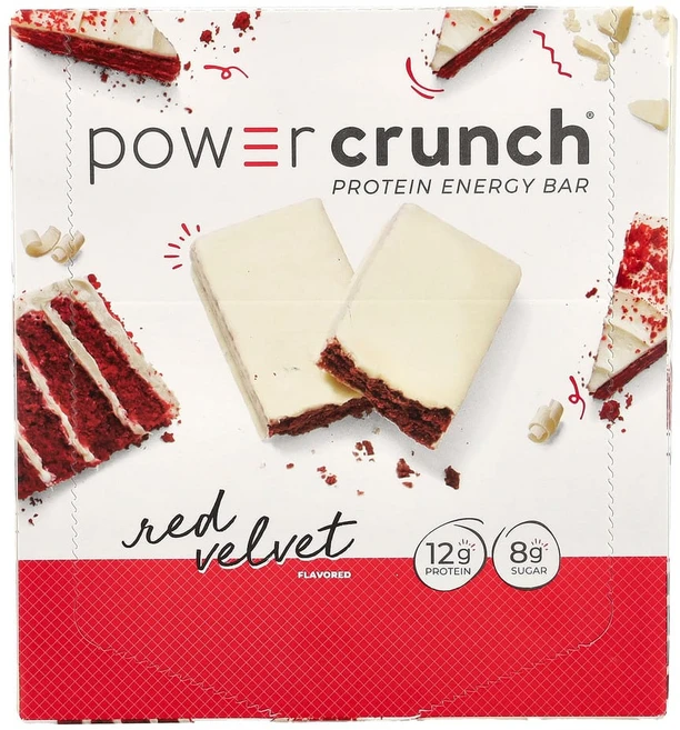 비엔알지 파워 크런치 단백질 에너지 바 레드 벨벳 12개입 개당 40g(1.4oz), 40g, 1개 - 쿠팡
