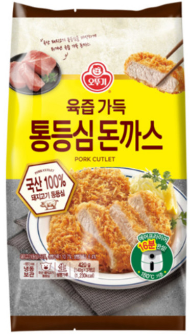 오뚜기 육즙가득 통등심 돈까스, 1개, 420g