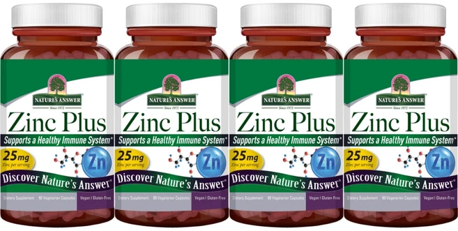 네이처스앤서 아연 플러스 25mg, 4개, 60정, 60정 - 쿠팡