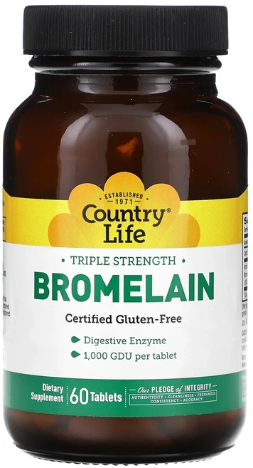 매우편하고 Country Life 브로멜라인 3배 강도 500 mg 60 타블렛 끝내주게잘나가는상품, CountryLife브로멜라인3배강도500mg60타블렛, 1개 - 쿠팡