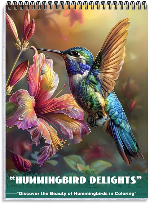 벌새의 기쁨 성인용 컬러링북 색칠하기와 스트레스 해소를 위한 고급 그림색칠하기 성인 컬러 북 어른 취미생활 초보 컬러링북 최적의 색칠공부 경험, HUMMINGBIRD DELIGHTS