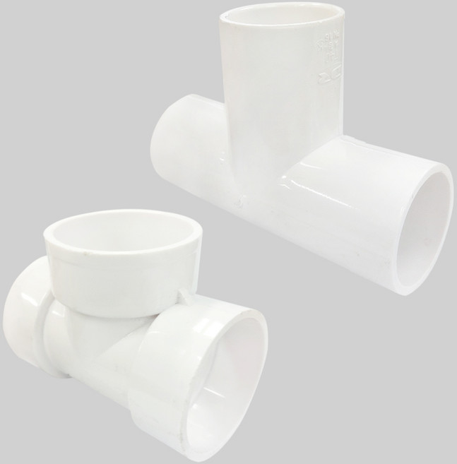 PVC T자 VG1 VG2 파이프 40mm 50mm 65mm 75mm 수도용 하수도 플라스틱 배관 부속 이음관, 40mm(VG1 수도용), 1개