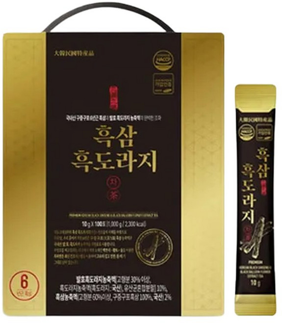 구증구포 6년근 국산 발효 흑삼 흑도라지차 10gx100포, 1개