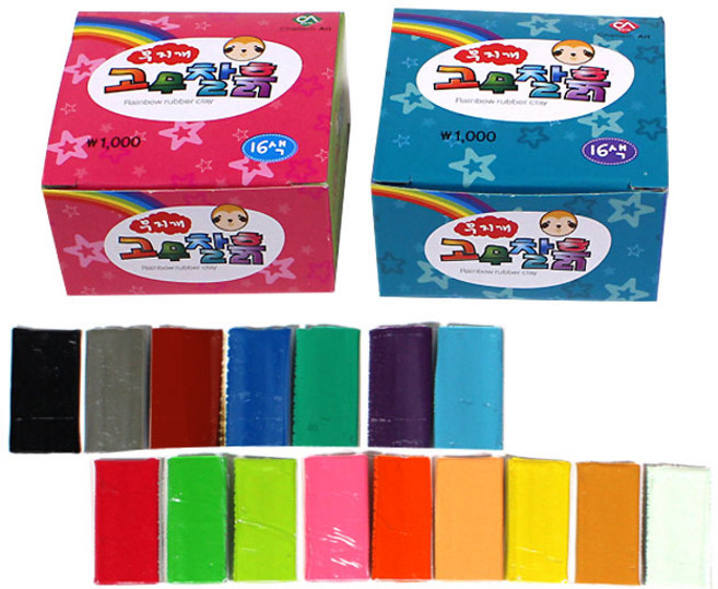 칼라 고무 찰흙 만들기 재료 낱색, 10개, 랜덤발송