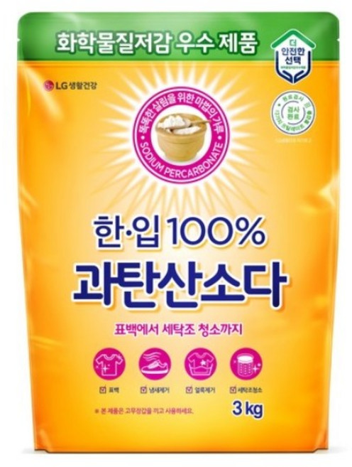 (형제)엘지생활건강 가정용 업소용 대용량 테크 한.입 100% 과탄산소다, 3kg, 30개