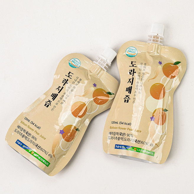 [도라지배즙] 저온착즙 무첨가 도라지 배즙, 10개, 120ml
