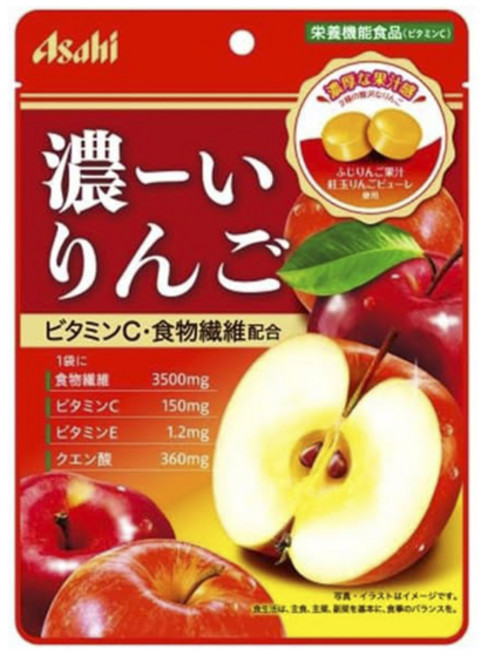 아사히 진한 사과 사탕 과일 캔디 80g, 1개
