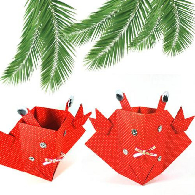 종이종이 여름 바다 꽃게 연필꽂이 종이접기 만들기재료 세트, 1인용