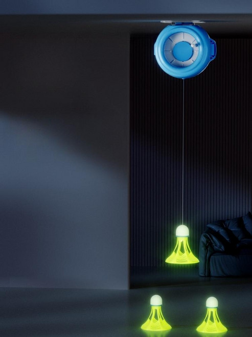 배드민턴연습기 자동 리바운드 셀프 리턴콕 혼자치는 연습, 1세트, 3개입, 업그레이드형(야광+방풍공)