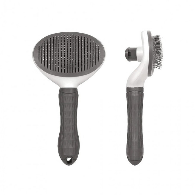 반려동물 원터치 펫브러쉬 슬리커 브러시 털제거 고양이 강아지 털빗 빗살청소, 1개