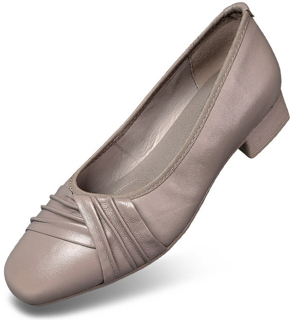 마마슈 여성 구두 가죽 3cm굽 셔링 유연한 쿠션 A29P