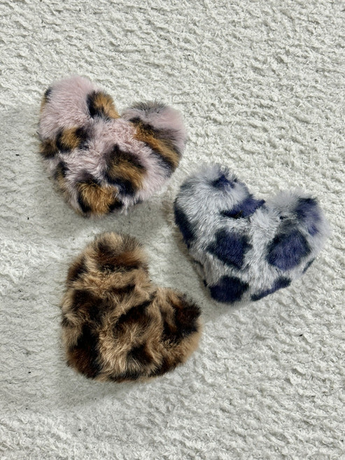 [3colors] 갸루 호피 하트 퍼 헤어핀