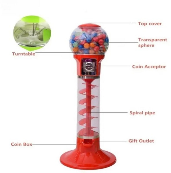 놀이공원 어린이 장난감 볼 캡슐 동전 껌 마시멜로 자판기, 03 Light green