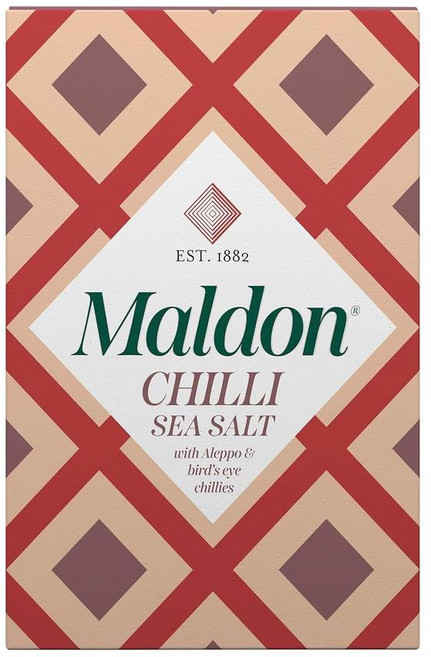 Maldon 알레포 칠리와 버드아이 칠리 바다 소금 플레이크 피라미드 크리스탈, 1개, 100g
