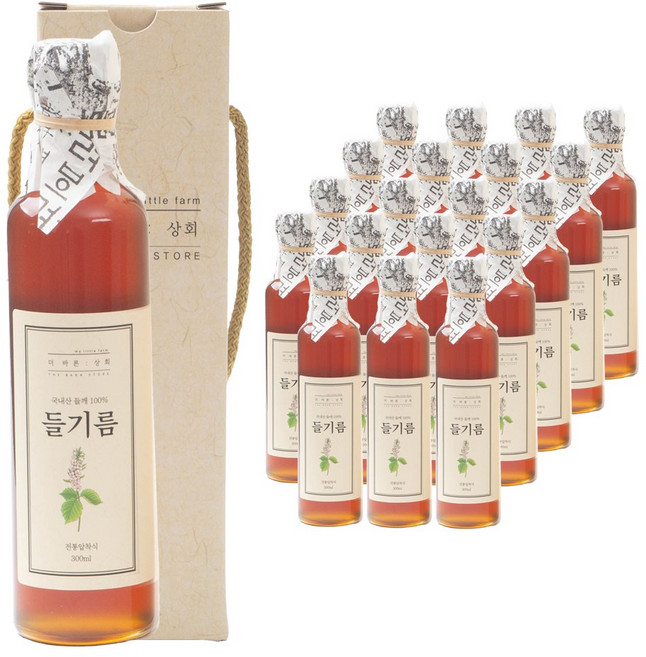 [ 고급선물세트 ] 더바른상회 1구 선물세트 2호 ( 국산 전통 들기름300ml ), 20개, 300ml