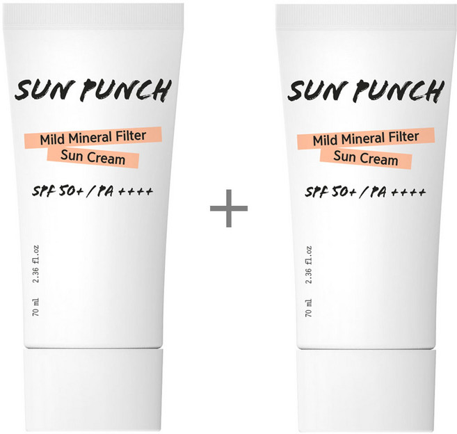 꽃을든남자 선 펀치 순한 무기자차 선크림 70ml / SPF50+PA++++, 2개