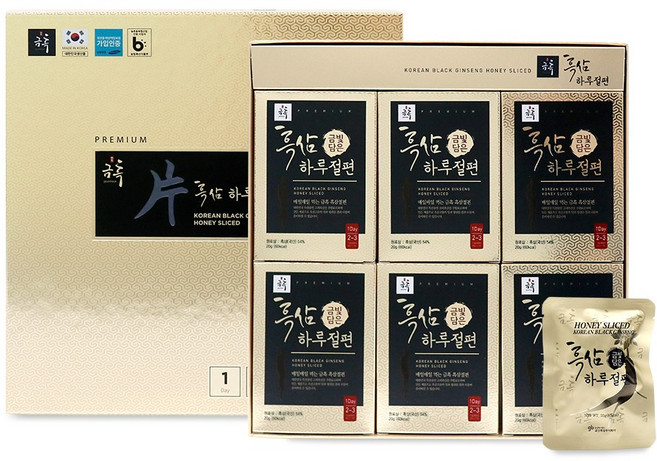 금흑 흑삼 하루 절편 120g (20g X 6ea), 1박스