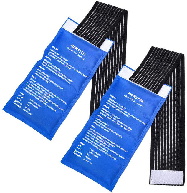 몬스터 찜질팩 / 고탄력 밴드와 유연한 디자인으로 다양한 부위 편안한 찜질 냉온 가능, 2set