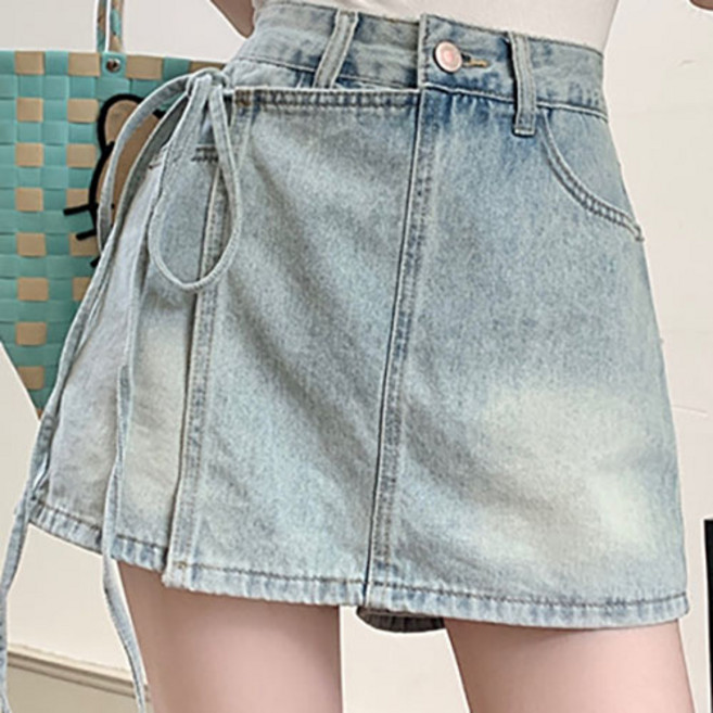 히또리 P0673 러블리 캐주얼 스타일링 랩 스커트 반바지