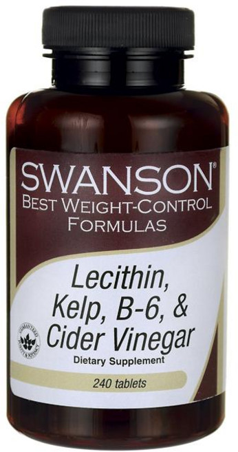 Swanson 斯旺森 卵磷脂海帶維他命B6&蘋果醋錠, 240顆, 1罐