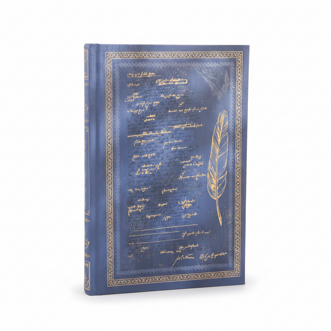 금박 문학 필사 하드커버 줄노트, 1개, 셰익스피어 블루