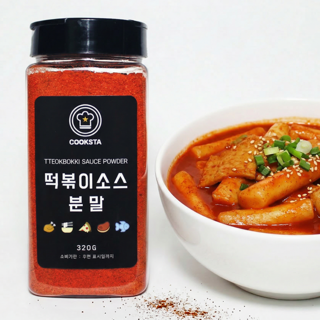 [쿡스타] 떡볶이소스분말 - 집에서 간편하게 맛집 떡볶이를 만드는 비법, 320g, 1개
