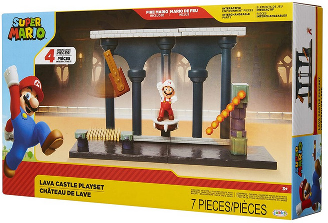 닌텐도 슈퍼마리오 2.5인치 피규어 세트 라바캐슬 플레이세트 400172, 1개