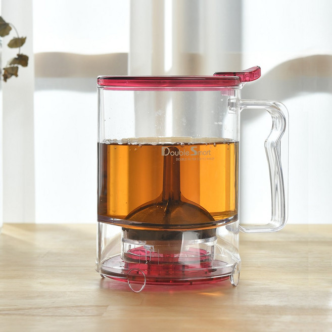 더블 스마트여과기 핫핑크 티팟세트 찻잎 거름망 티포트 티메이커, 단품, 단품