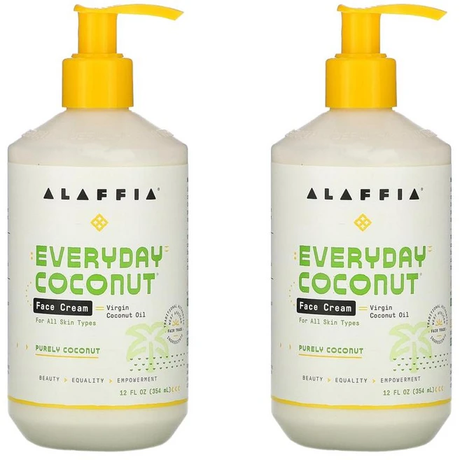 알라피아 에브리데이 코코넛 오일 페이스 크림, 2개, 355ml - 쿠팡