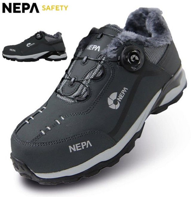 국내백화점 네파 안전화 방한안전화 GT-42W 다이얼 겨울 방한화 4인치 발편한 워킹화 (bk파우치증정)