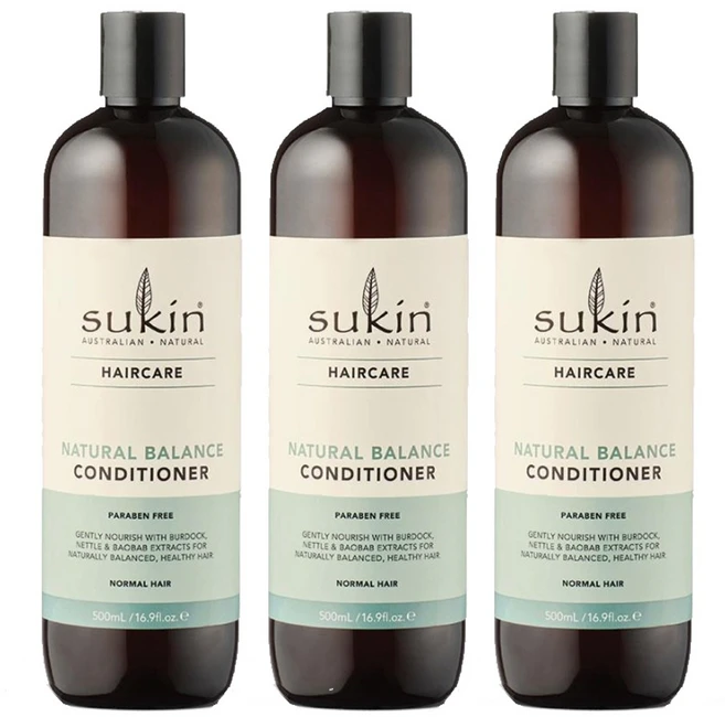 수킨(Sukin) 수킨 내츄럴 발란스 컨디셔너 500ml X 3개, 1세트, 1.5L - 쿠팡