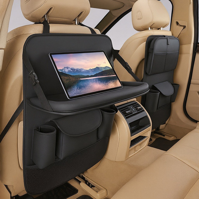 수납함 차량용 카시트 테이블 블랙 좌석 정리 트레이, 1개