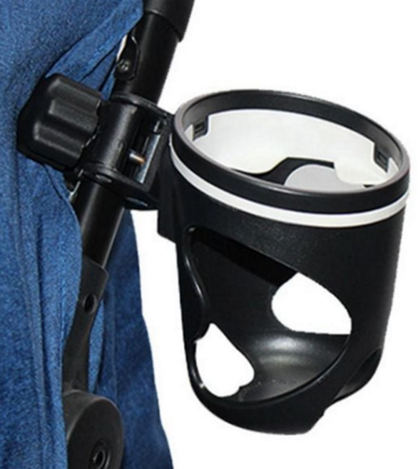 유모차 음료 거치대 다용도 휴대용 텀블러 유모차 핸들 컵 홀더 수납 액세서리 자전거 부속품, godmy유모차컵홀더, 블랙