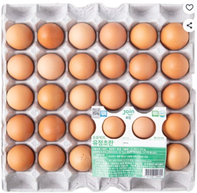 조인 동물복지 유정 초란, 1개, 30구