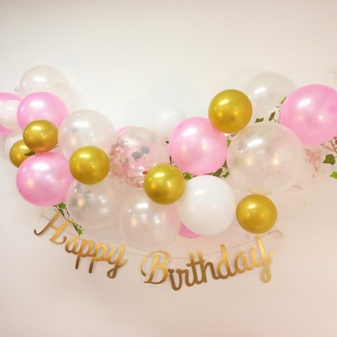 생일파티 풍선세트 이벤트 축하 유치원생일파티 첫돌, 02. 핑크골드 클라우드풍선 풀세트, 02. 핑크골드 클라우드풍선 풀세트, 1개