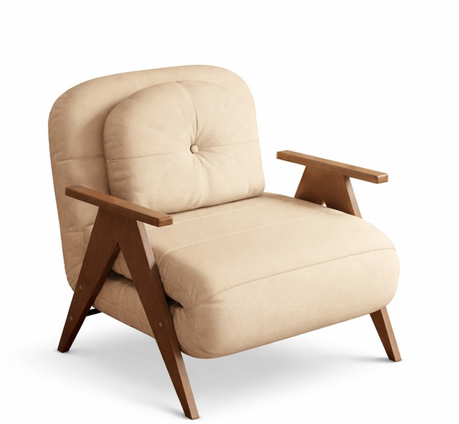 【木鈺堂】折疊沙發床 摺疊沙發 懶人沙發 80CM 耐磨貓抓布 單人沙發 多功能沙發 客廳臥室沙發 小沙發 沙發床, 卡其色 貓抓布/80CM