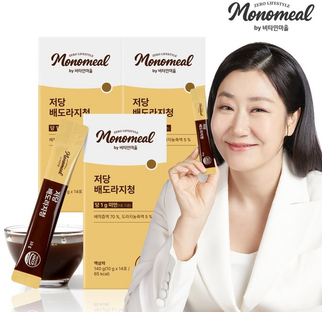 비타민마을 모노밀 알룰로스 저당 배도라지청 스틱 14포 x 3박스 (총42포), 140g