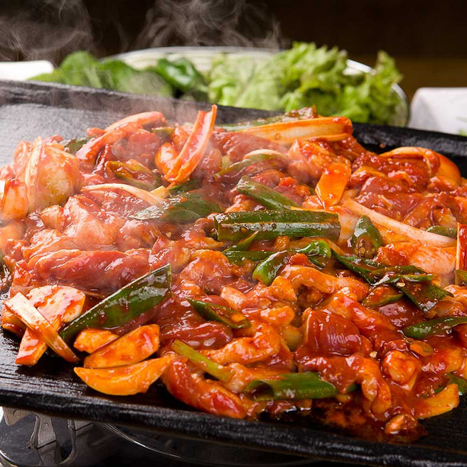 국내산 닭다리살 100% 춘천식 닭갈비 사과 배 연육양념 48시간 저온숙성, 3개, 500g