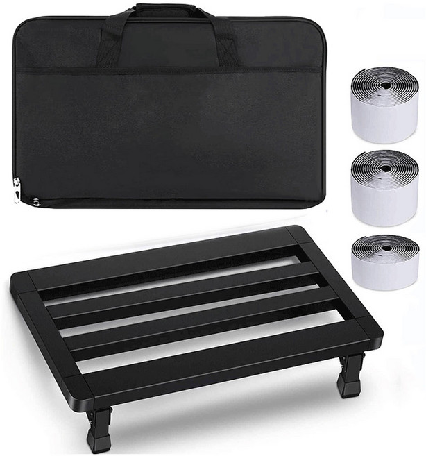 LIYANG 전자기타 이펙터 페달 보드 트레인 거치대+가방 틈새 너비 조절 접이식 다리, 1개