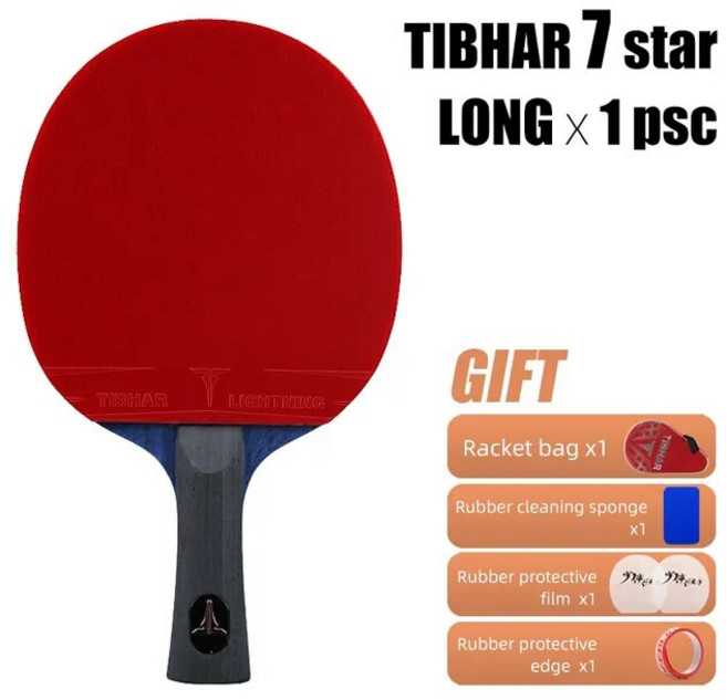 TIBHAR 탁구 라켓 끈끈한 고무 삽입 탁구 라켓 블레이드 지널 TIBHAR 라켓 배트 6 7 8 스타, 9 STAR-LONG, 협력사, 1개