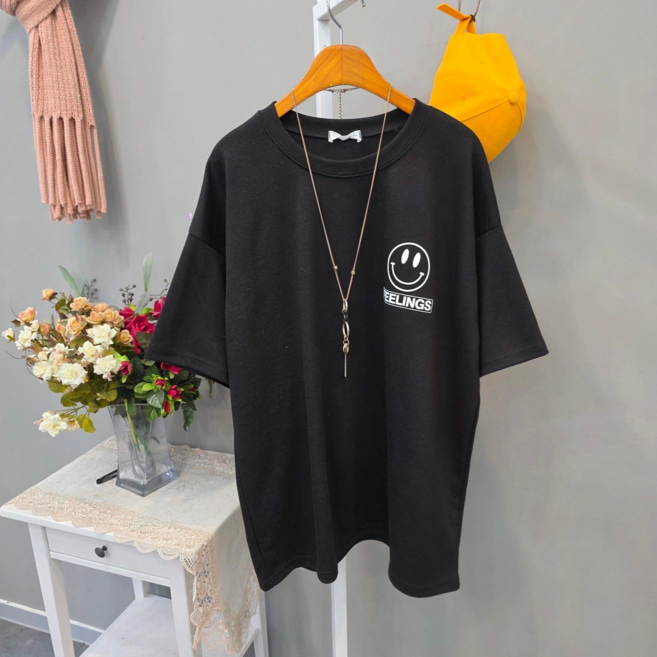 필링스마일 백라인 반팔티셔츠