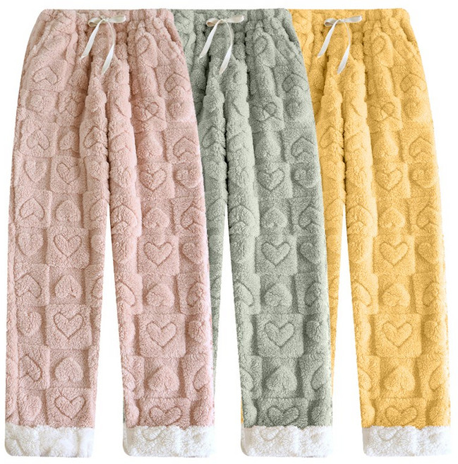 스타일아유 여성 수면바지 하트 쟈가드 겨울 도톰 극세사 따뜻한 빅사이즈 홈팬츠 LP0823