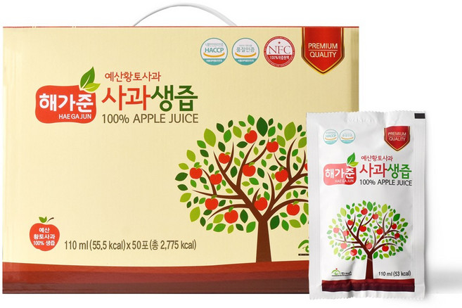 해가준 예산 황토 사과로 만든 사과생즙, 1박스, 5.5L