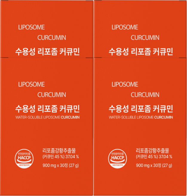 수용성 커큐민 리포좀 커큐민 강황 커쿠민 식약청인증 커큐민캡슐 미니커큐민 강황가루 프리미엄 리포좀커큐민, 4개, 30정