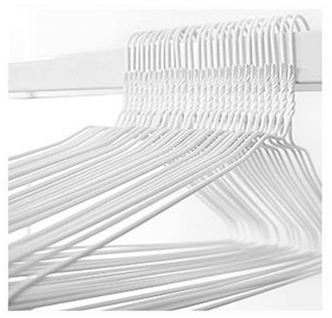 세탁소 흰색 세탁소옷걸이 철사옷걸이, 100개, 세탁소 옷걸이