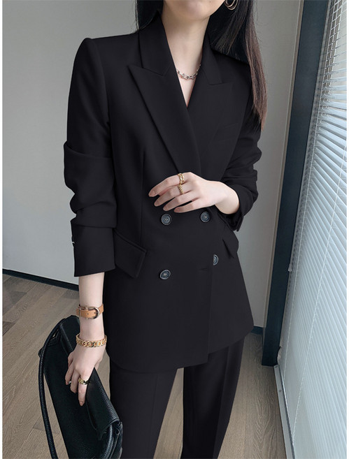 【氣質女神範】小西裝套裝 女裝套裝 職業套裝 休閒西裝 西服外套 白色西服 春秋新款 通勤職場 面試約會 時尚百搭