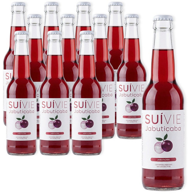 수이비 자보티카바 100% 거북이 주스 항산화 스파클링 병, 12개, 275ml